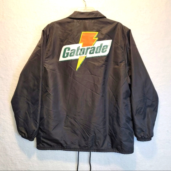 Jordan Like Mike Gatorade Coaches Jacket Black Orange Retro JumpMan Windbreaker - Picture 2 of 10